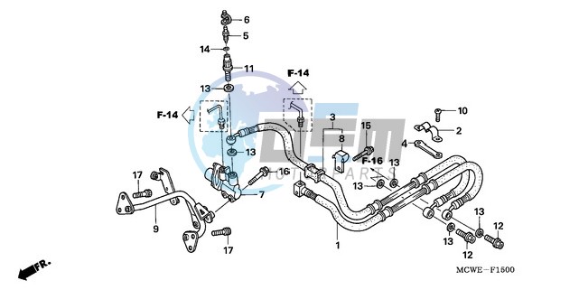 REAR BRAKE HOSE (VFR800)