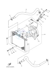 YFM550FWA YFM550DF GRIZZLY 550 (1NPF) drawing RADIATOR & HOSE