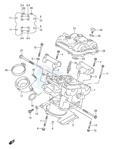 TL1000S (E2) drawing REAR CYLINDER HEAD (MODEL V)