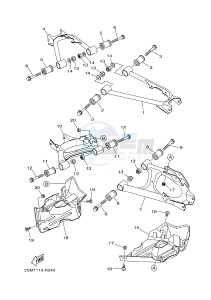 YFM700FWBD YFM70KPHH KODIAK 700 EPS HUNTER (2SMF) drawing REAR ARM