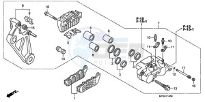 ST1300A9 UK - (E / ABS MKH MME) drawing REAR BRAKE CALIPER