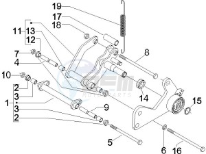 GTS 125 4T E3 UK drawing Swinging arm