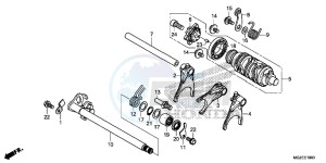 CB500FE CB500F UK - (E) drawing GEARSHIFT DRUM