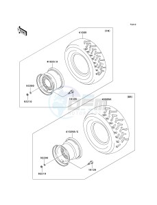 KVF 360 A [PRAIRIE 360 4X4] (A6F-A9F) A9F drawing WHEELS_TIRES