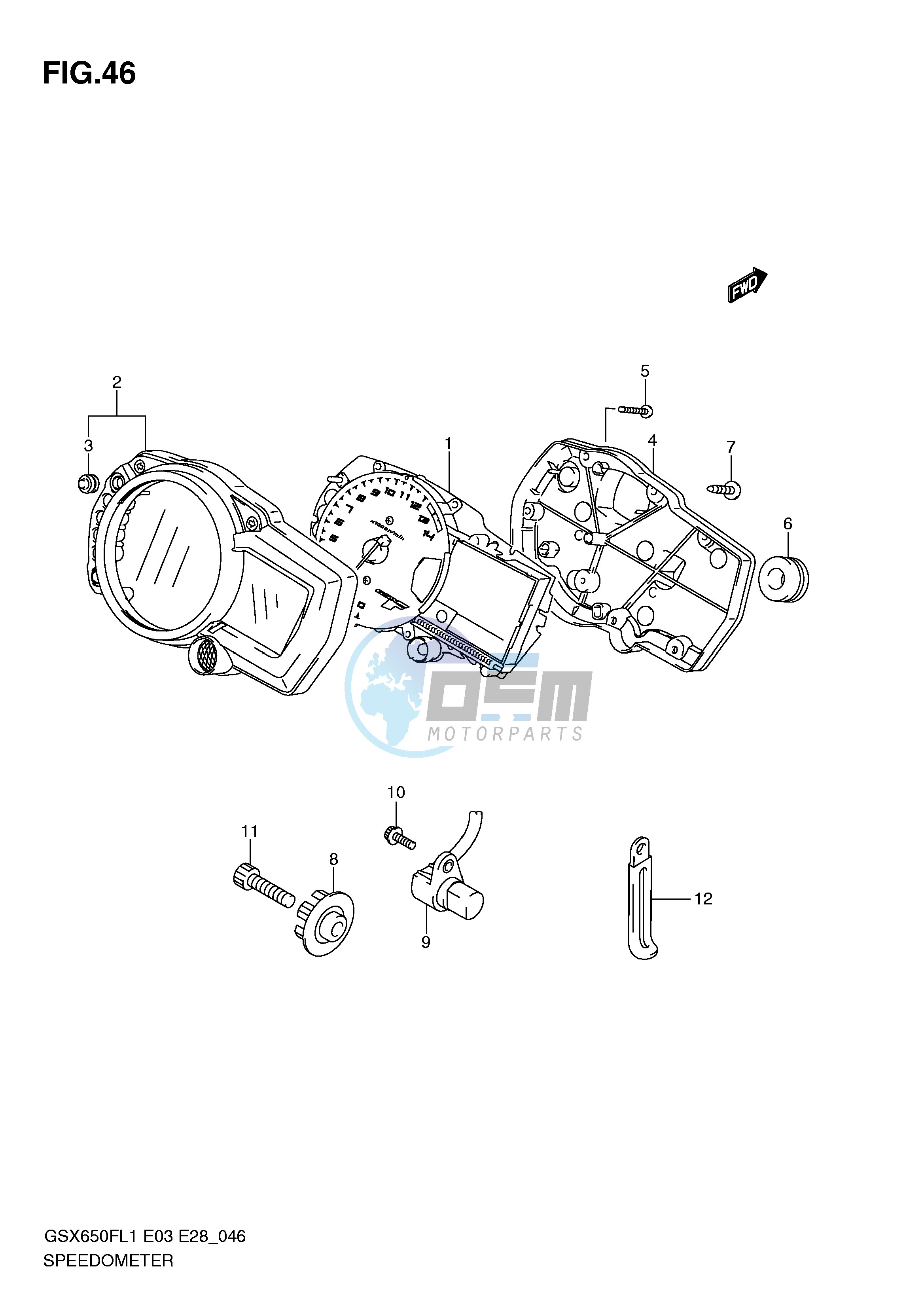 SPEEDOMETER (GSX650FL1 E33)