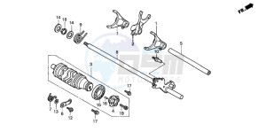 CBR600FR drawing GEARSHIFT DRUM