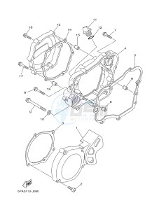 YZ85LW (1SNA 1SNC 1SPA 1SPC) drawing CRANKCASE COVER 1