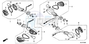 VFR800XD CrossRunner - VFR800X UK - (E) drawing WINKER