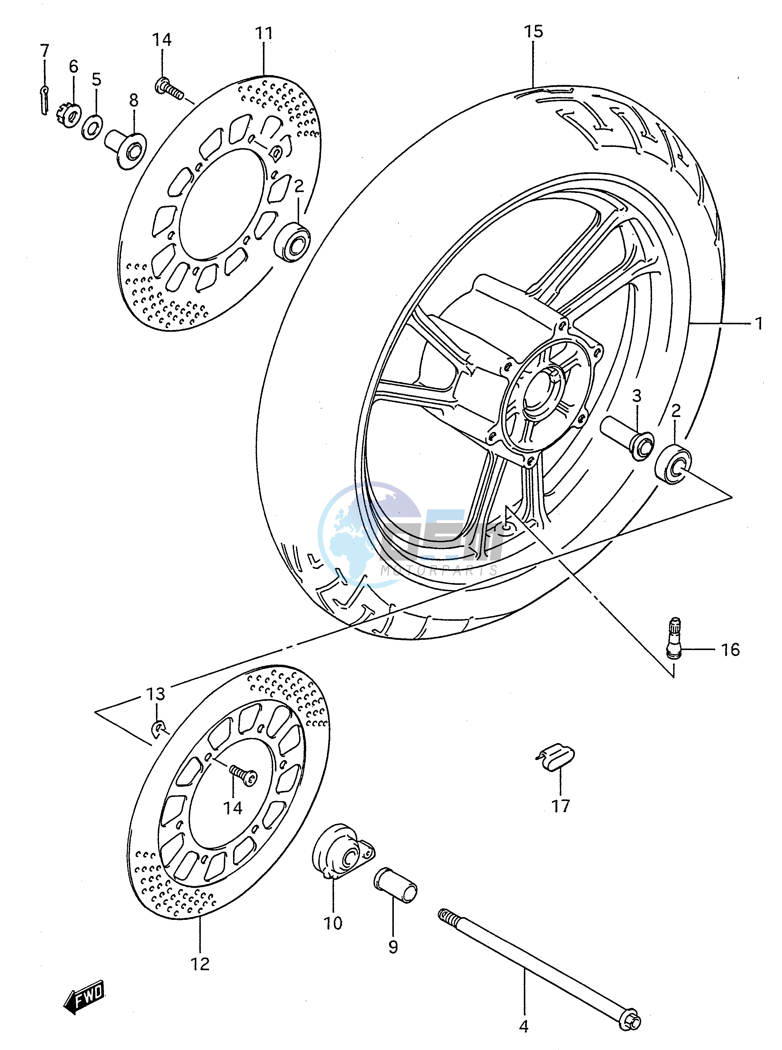 FRONT WHEEL (MODEL J)