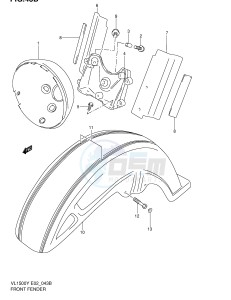 VL1500 (E2) drawing FRONT FENDER (MODEL K2)