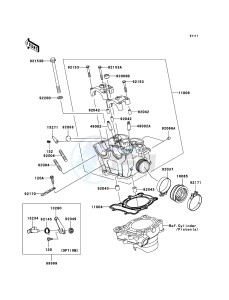 KX250F KX250T8F EU drawing Cylinder Head