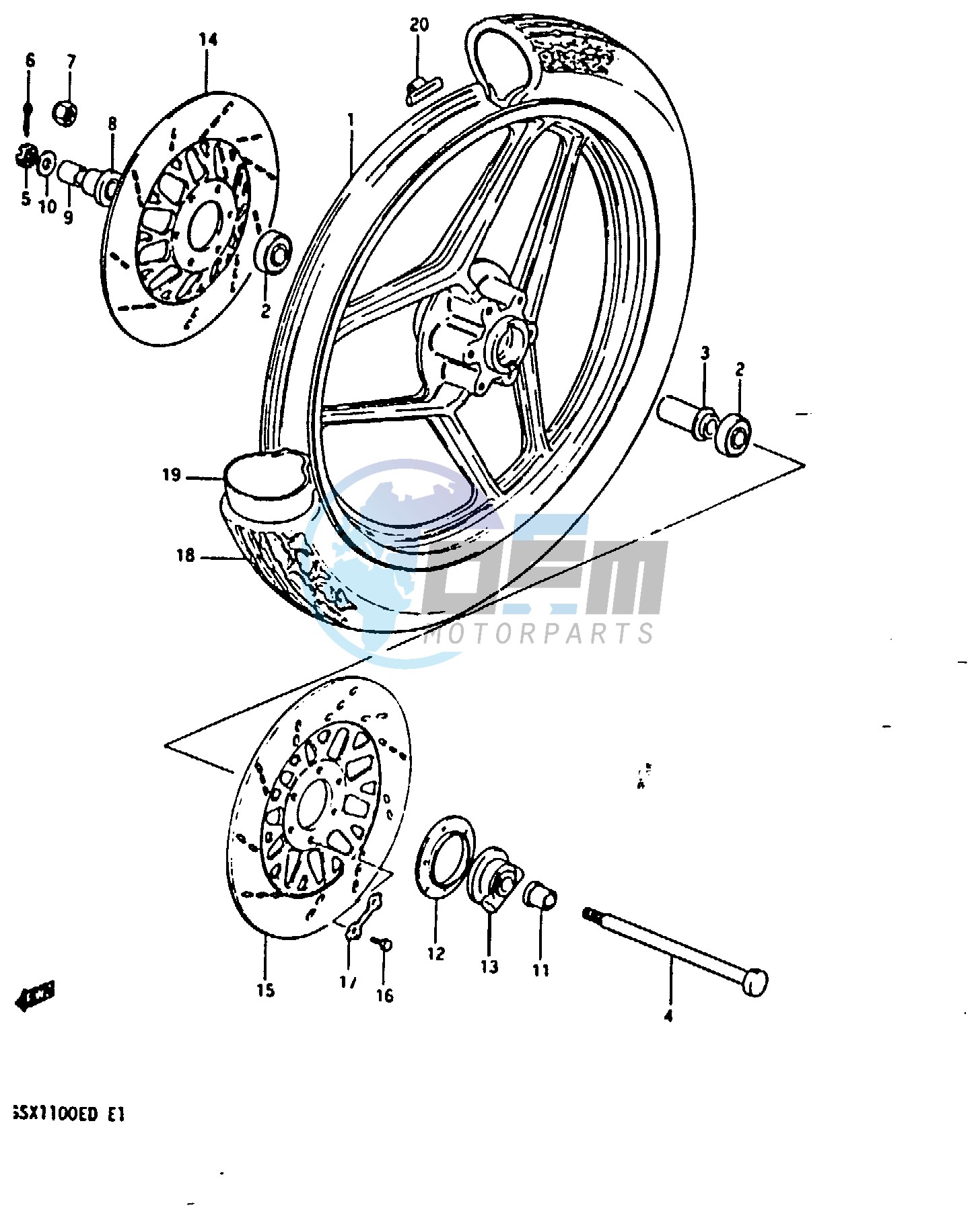 FRONT WHEEL (GSX1100ED EXD ESD)