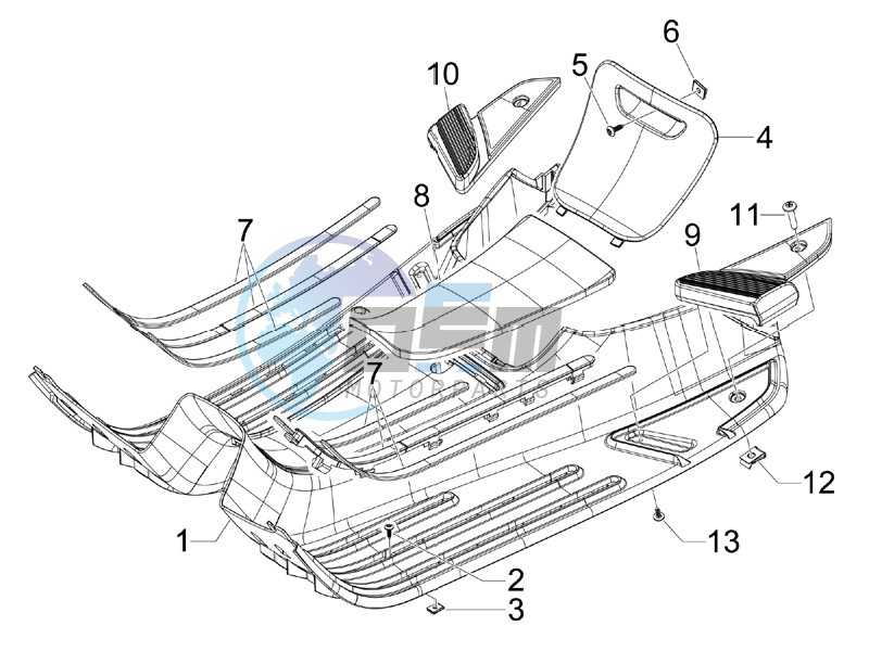 Central cover - Footrests