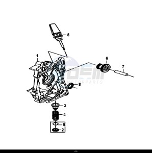 ALLO 50 (25 KM/H) (AJ05WA-NL) (L8-M0) drawing R. CRANK CASE COVER