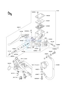 VN 1500 P [VULCAN 1500 MEAN STREAK] (P1-P2) [VULCAN 1500 MEAN STREAK] drawing CLUTCH MASTER CYLINDER