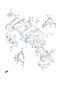 LT-F500F (E24) drawing FRONT FENDER (MODEL W)