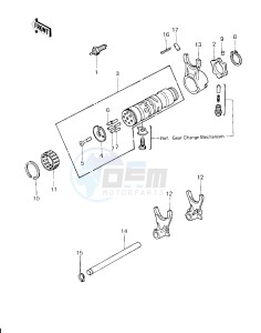 KZ 750 H [LTD] (H1) [LTD] drawing GEAR CHANGE DRUM & FORKS -- 80 H1- -