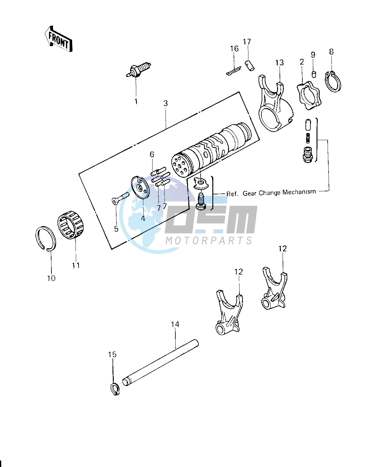 GEAR CHANGE DRUM & FORKS -- 80 H1- -