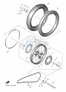 YZ250F (BSB2) drawing REAR WHEEL