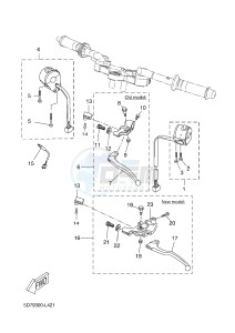 YZF-R125 R125 (5D7J 5D7J 5D7J) drawing HANDLE SWITCH & LEVER