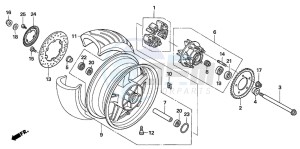 CB1300S CB1300SUPERBOLD'OR drawing REAR WHEEL