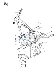 KDX 250 A [KDX250] (A1) [KDX250] drawing FRAME_FRAME FITTINGS