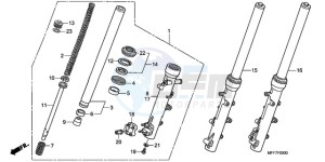 XL700VA9 Europe Direct - (ED / ABS) drawing FRONT FORK