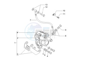 LX 125 4T E3 UK drawing Brakes pipes - Calipers