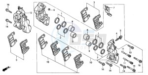 CBR600FS drawing FRONT BRAKE CALIPER