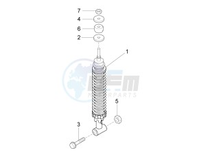 VXL 125 4T 3V drawing Rear suspension - Shock absorber/s