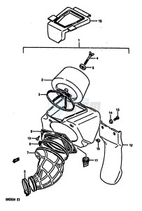 RM250 (G-H) drawing AIR CLEANER (MODEL H)