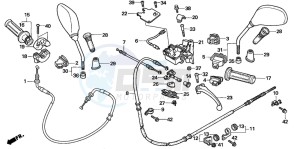 SH150 125 drawing HANDLE LEVER/SWITCH/CABLE