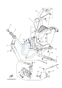 XP500A T-MAX 530 (2PWM) drawing STEERING HANDLE & CABLE