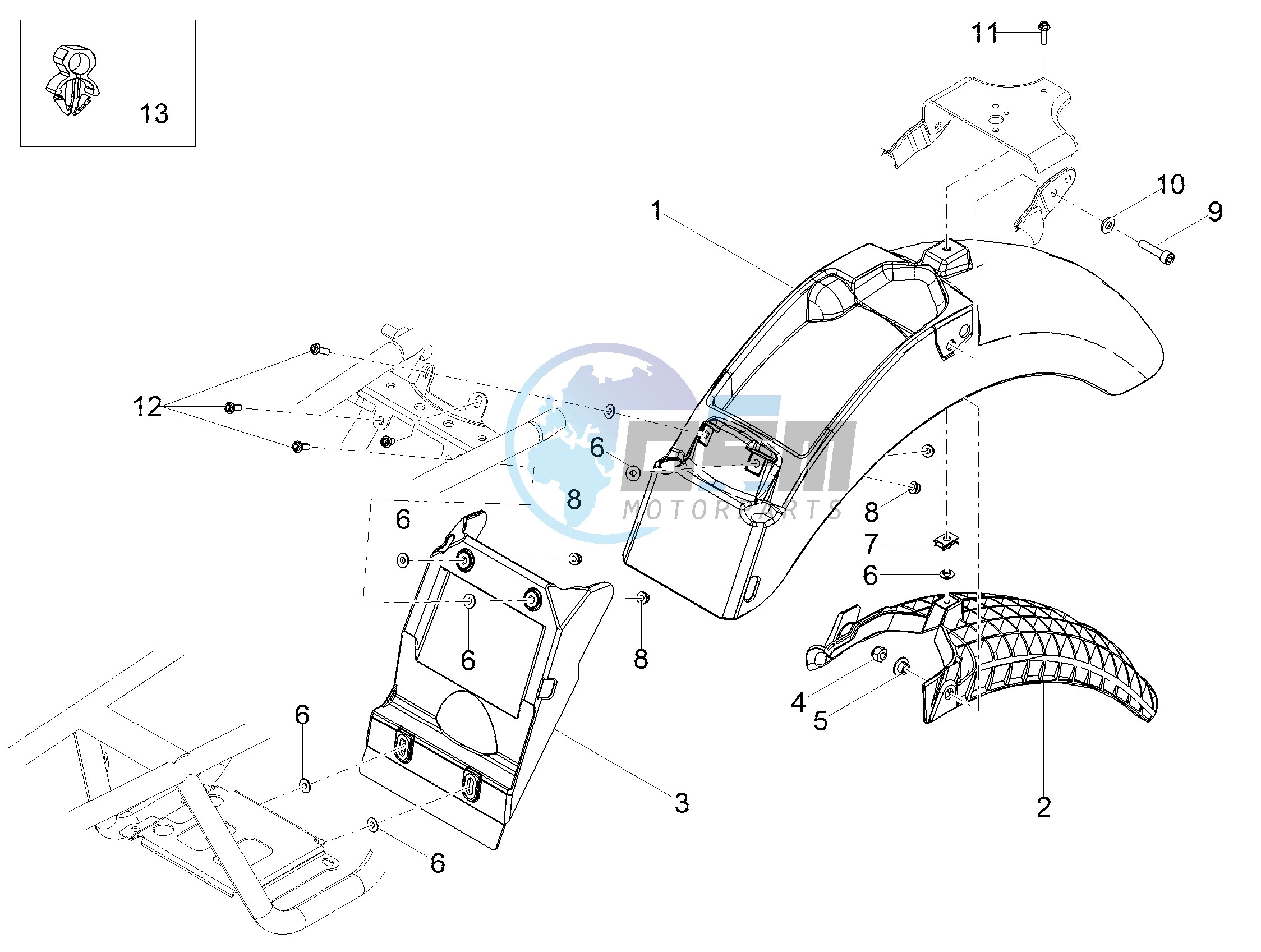 Rear mudguard