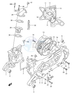 AY50 (P19) katana drawing CRANKCASE (MODEL AY50 K3 K4)