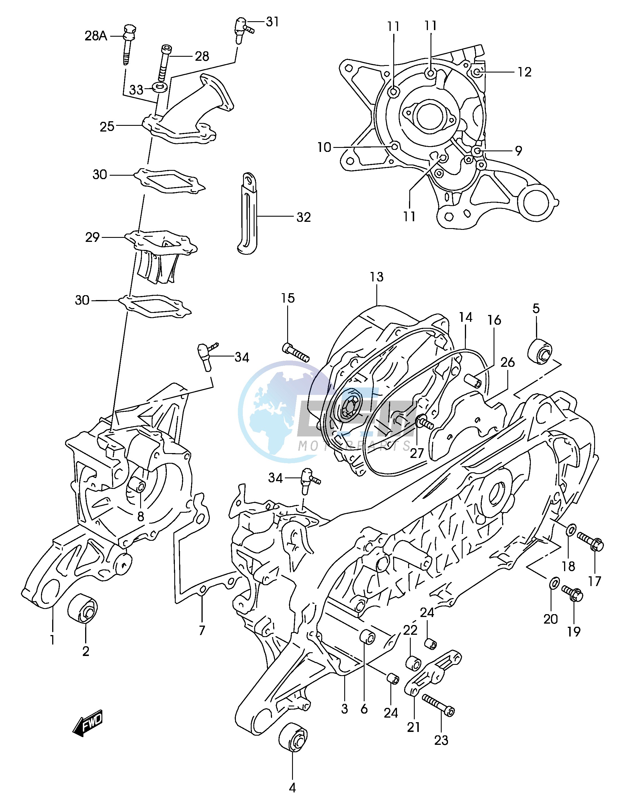 CRANKCASE (MODEL AY50 K3 K4)