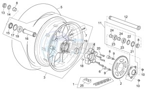 Tuono 1000 drawing Rear wheel R version