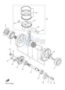 YZ450F (B115 B116 B117) drawing CRANKSHAFT & PISTON