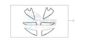 CBR600RR9 UK - (E / MME SPC 3E) drawing RACING STICKER WHITE BACKGROUND 'NUMBER PLATE STICKERS' WITH