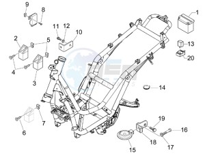 Beverly 250 e3 drawing Remote control switches - Battery - Horn