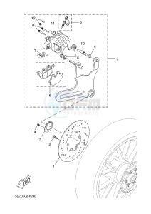 YZF-R125A YZF-R125 ABS R125 (5D7X 5D7X 5D7X 5D7X 5D7X) drawing REAR BRAKE CALIPER