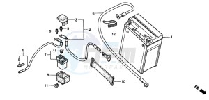 CB600F HORNET drawing BATTERY