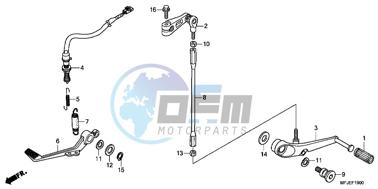 BRAKE PEDAL/CHANGE PEDAL