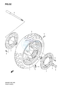 AN400 (E2) Burgman drawing FRONT WHEEL (AN400K7 ZK7 K8 ZK8 K9 L0)