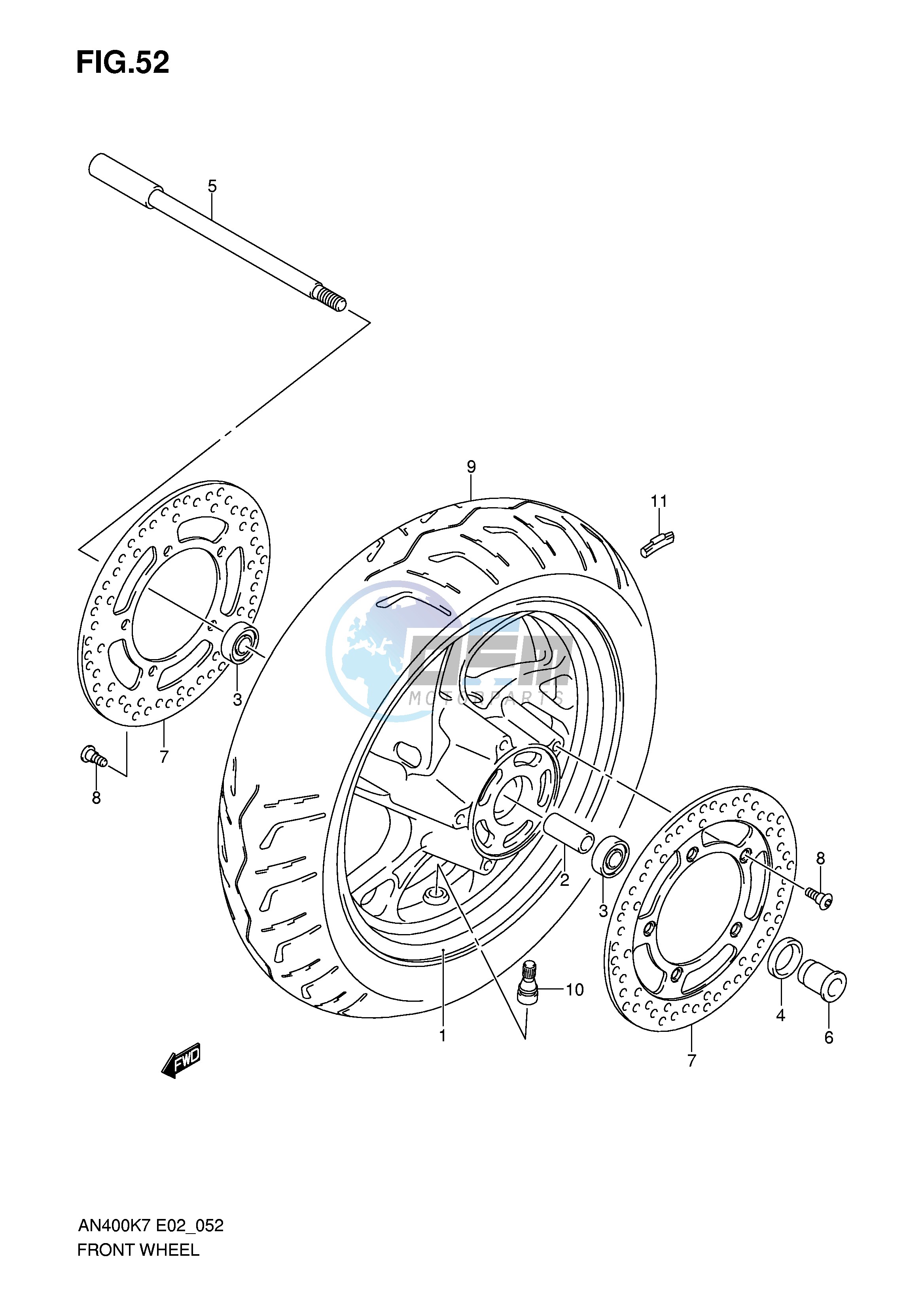 FRONT WHEEL (AN400K7 ZK7 K8 ZK8 K9 L0)