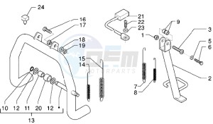 X9 250 drawing Central stand - side stand