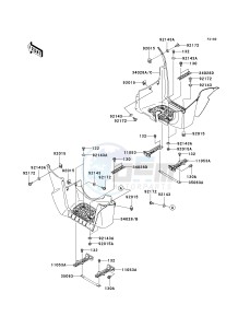 KVF 750 B (BRUTE FORCE 750 4X4I) (B6F-B7FA) A7F drawing FOOTRESTS