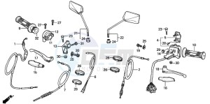 CG125 drawing HANDLE LEVER/SWITCH/CABLE (2)