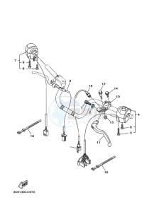 YBR125ESD (3D9B) drawing HANDLE SWITCH & LEVER