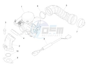 Zip 50 4T 25 Km-h (EMEA) drawing Carburettor, assembly - Union pipe